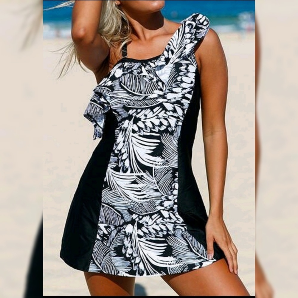 Black & white one piece Swim suit